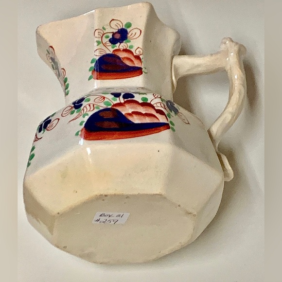 Tree Trunk Handle Gaudy Welsh Forget Me Not Pattern Mason Style Jug Pitcher - Picture 11 of 11